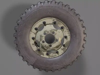 Truck Wheel Low-poly 3D model by sdivin09