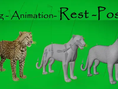 Arabian Leopard Free low-poly 3D model