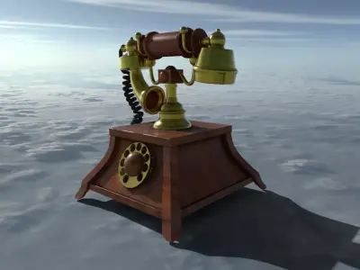 Vintage Rotary Telephone  Low-poly 3D model