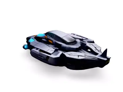 Scifi Gunship HighDetail 3D Model Low-poly 3D model