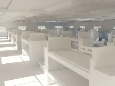 Military Dormitory - No Material Low-poly 3D model