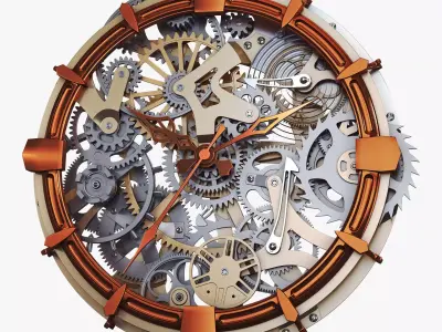 Clock Mechanism With Gears v 2 3D model