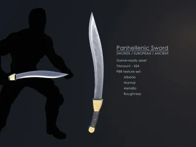 Panhellenic Sword Low-poly 3D model