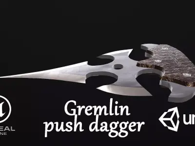Push dagger Gremlin Low-poly 3D model