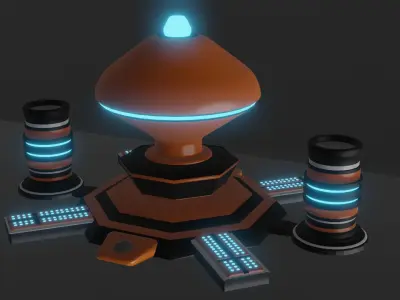 Sci-Fi Machine  Low-poly 3D model