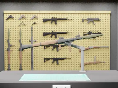 Low Poly RPG-7 machine gun Low-poly 3D model