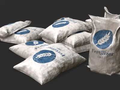 Fertilizer Bag Assets Low-poly 3D model