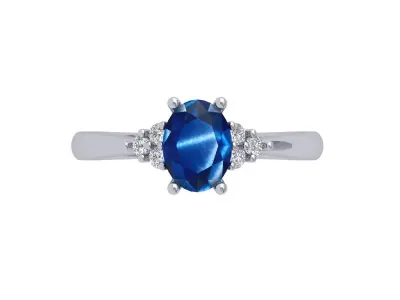 Oval Solitaire Ring 3D print model 22