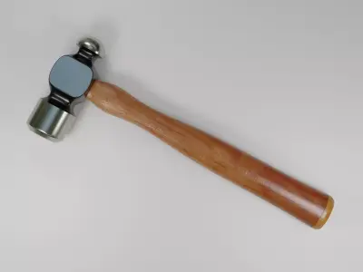 Hammer with wooden handle 3D model buy