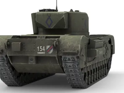 Churchill Mk VII - WWII British Infantry Tank 3D Model Low-poly 3D model