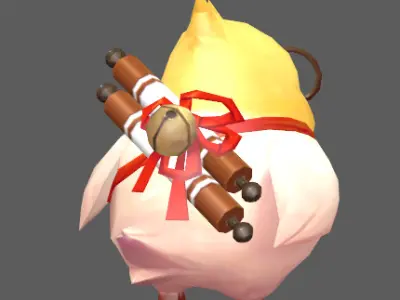 Stylized bird Low-poly 3D model
