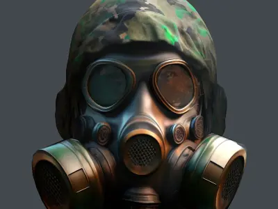 Helmet 3d model military combat Military Low-poly  Low-poly 3D model 7