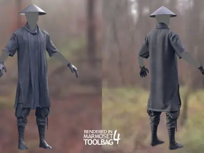 Male Warrior Outfit 1 Low-poly 3D model