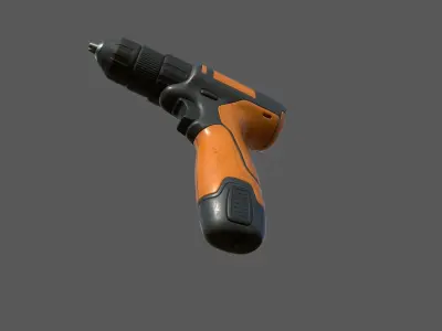 Cordless drill Low-poly 3D model