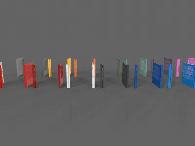PBR Metal Gate A5 Low-poly 3D model