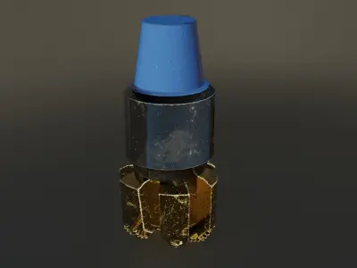 Drill Bit PDC Low-poly 3D model