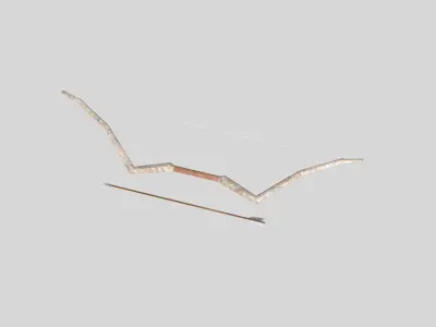 low poly bow 3 and arrow Low-poly 3D model