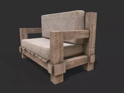 Medieval Environment Props 9 Living Room Furniture Pack Low-poly 3D model