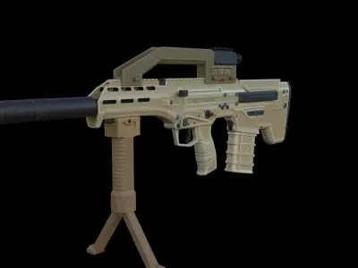 Big Silencer Low-poly 3D model