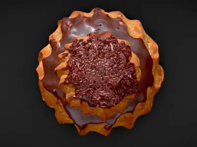 Chocolate Nun Low-poly 3D model