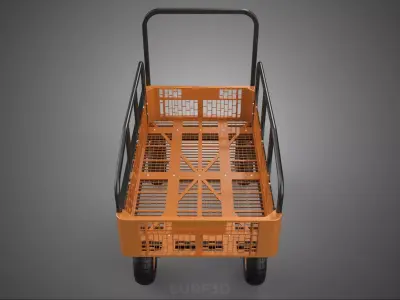 CARGO CART WAGON WAREHOUSE GARDEN CRATE RACK TROLLEY WHEELBARROW 3D model
