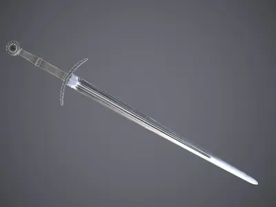 Bastard sword Low-poly 3D model shop
