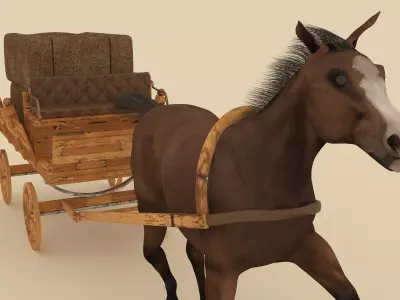 Hay Wagon 3D model