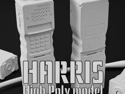 High-Poly model of Harris RF-5800 Falcon II radiostation 3D model