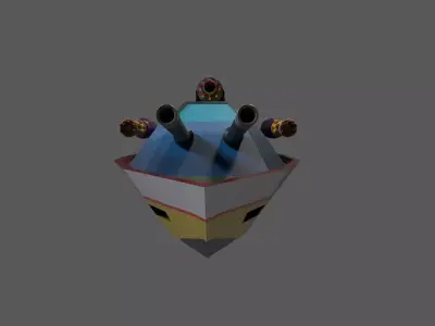 Low Poly Boat Game Ready Asset Low-poly 3D model