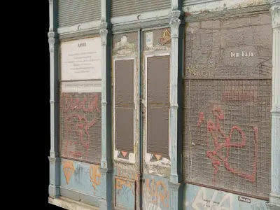 Derelict Wall-5 Low-poly 3D model