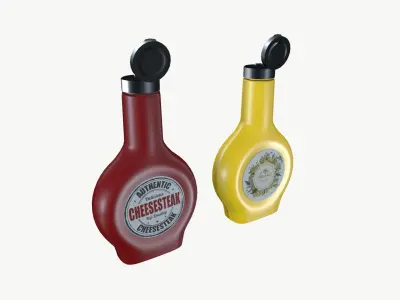 Sauce bottle Low-poly 3D model