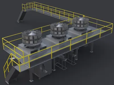 Food processing production line 3D model