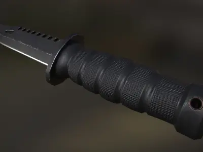 Combat knife Low-poly 3D model