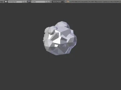 Uncut Gem Ruby Low-poly 3D model