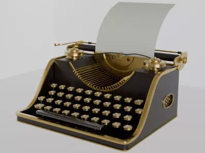 Typewriter Fancy and Vintage 3D model