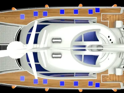 Cruising Catamaran Sailboat 3D model