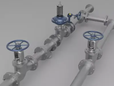 DPCV Piping Assembly Visual Low-Poly 3D model