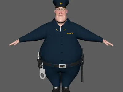 Cartoon Policeman 3D model