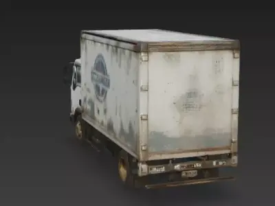 Wasteland Scavenger Weathered Box Truck 3D Model Low-poly 3D model