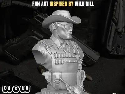 The Sheriff Bust Fan Art inspired by Wild Bill 3D print model purchase
