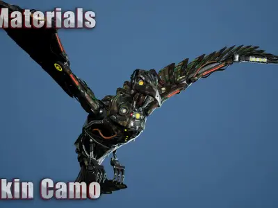 SciFi Raven Low-poly 3D model