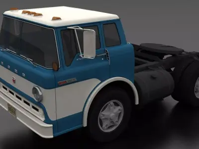 C-Series C-800 Semi Truck 1970 Low-poly 3D model