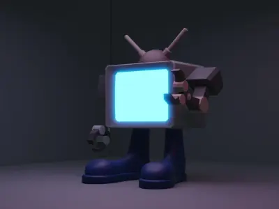 Classic TVBOT TV Robo AI Low-poly 3D model