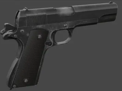Customizable 3D Printed Replica Classic Colt M1911A1 Pistol 3D model