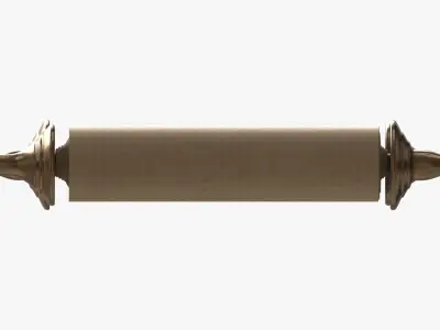 Ancient Scroll With Metal Rods blank 03 3D model