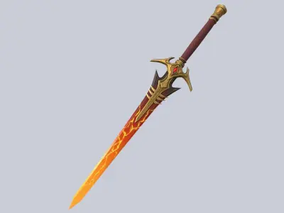 Fire blade Low-poly 3D model get