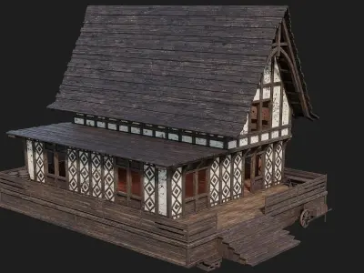 Old Medieval Building 4K Textures GameReady 119 Low-poly 3D model
