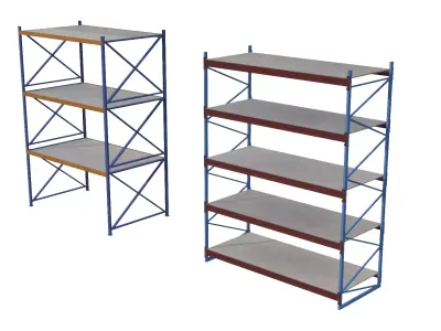 Realistic Wooden Shelves 3D Model Low-poly 3D model