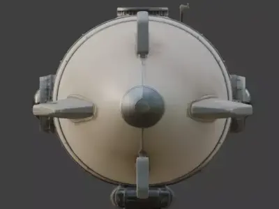 Stylized Chibi Sci-Fi Military Blimp 3d Low-poly 3D model