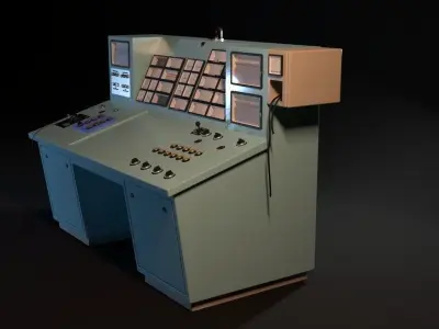 Old Industrial Control Panel 3D model